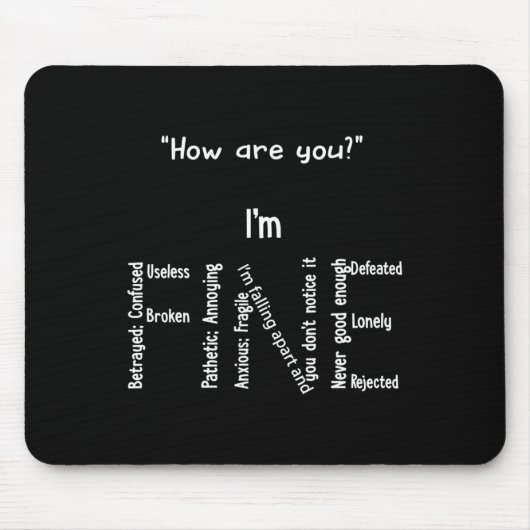 うつ病素晴らし精神衛生認識度 マウスパッド (正面)