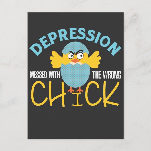 うつ病認識度双極性メンタルヘルスユーモア ポストカード (正面)