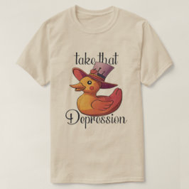 うつ病 – かわいいゴムおもしろいアヒル Tシャツ
