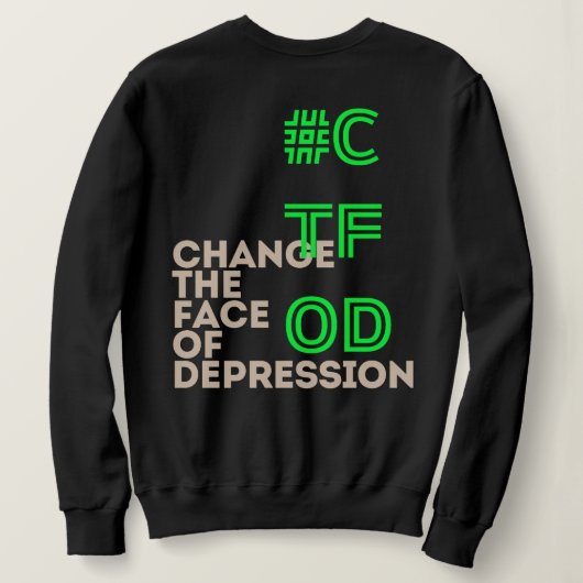 うつ病_ネオングリーン スウェットシャツ (デザイン裏面)