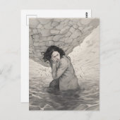 うつ病（白黒） ポストカード (正面/裏面)