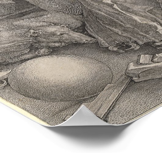 うつ病I、版木、銅版、版画by Albrecht Durer ポスター (角)