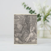うつ病I、版木、銅版、版画by Albrecht Durer ポストカード (スタンド正面)