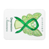 うつ認識度リボンエンジェルアートマグネット マグネット (横)