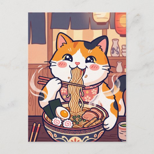 うどん猫はがき ポストカード (正面)