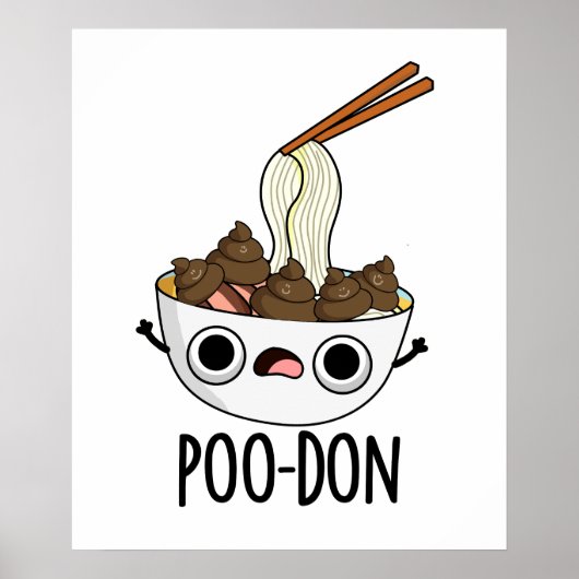 うどん+パンツ Funny Udon Pun ポスター (正面)