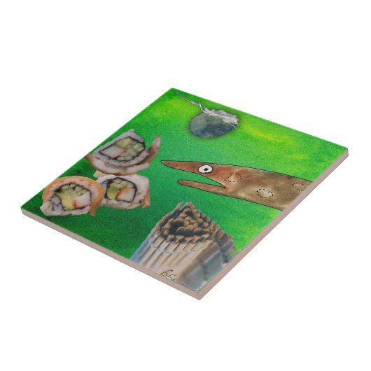 うなぎ・寿司陶芸瓦 タイル (側面)