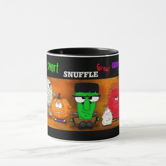 うなり声の荒い鼻息のGrrrrrrモンスターのマグ マグカップ (中央)