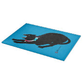 うなり声を上げる黒日本の猫 カッティングボード (角)