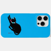 うなり声を上げる黒日本の猫 Case-Mate iPhoneケース (裏面 (横))