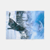 うなり声 フリースブランケット (正面(横))