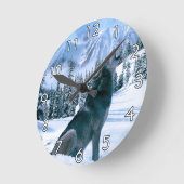 うなり声 ラウンド壁時計 (傾斜)