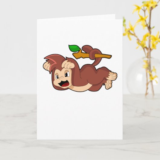 うなり猿 カード (黄色い花)