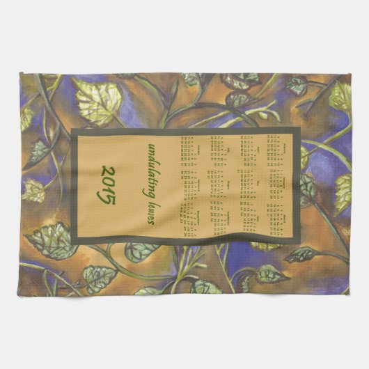 うねることは2015のカレンダーの台所ふきんを残します キッチンタオル (横)