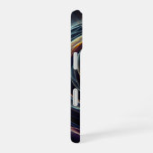 うねるエネルギーの光の波 iPhone 16ケース (右側面)