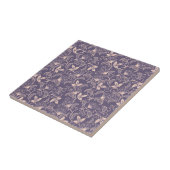 うねる蔦のビンテージ フラワー デザイン タイル (側面)