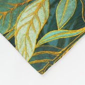 うぶな人アートラッシュガーデンタペストリーinグリーンとブルー フリースブランケット (角)