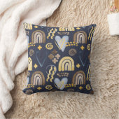 うぶな人オーガニックパターンを虹とハートで描く  クッション (ブランケット)