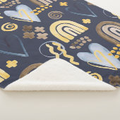 うぶな人オーガニックパターンを虹とハートで描く  シェルパブランケット (3/4)