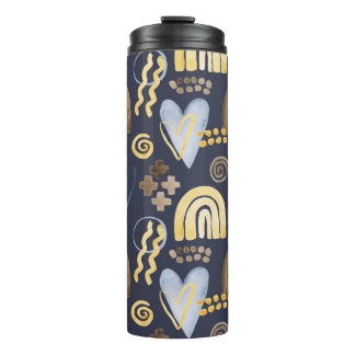うぶな人オーガニックパターンを虹とハートで描く  タンブラー