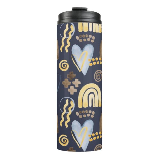 うぶな人オーガニックパターンを虹とハートで描く タンブラー (正面)