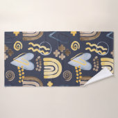 うぶな人オーガニックパターンを虹とハートで描く  バスタオル (バスタオル)