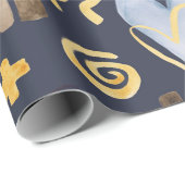 うぶな人オーガニックパターンを虹とハートで描く ラッピングペーパー (ロールコーナー)