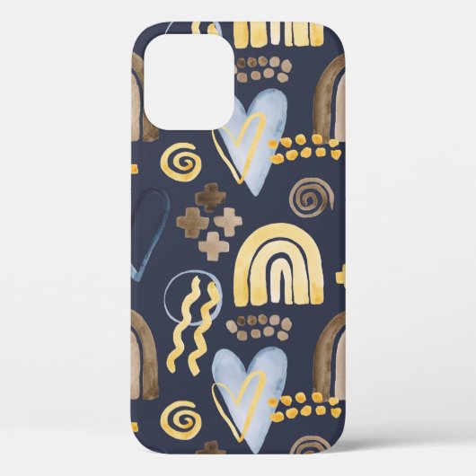 うぶな人オーガニックパターンを虹とハートで描く Case-Mate iPhoneケース (裏面)