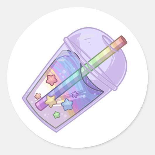 うぶな人キャンディボバステッカー ラウンドシール (正面)