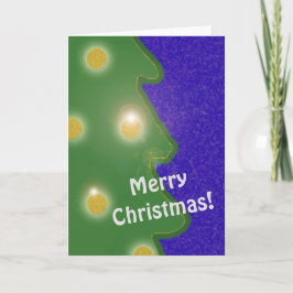 うぶな人クリスマスツリーゴールデンライト文字ブルー シーズンカード