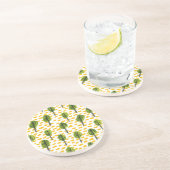 うぶな人グリーンブラックツリーパターン コースター (側面)