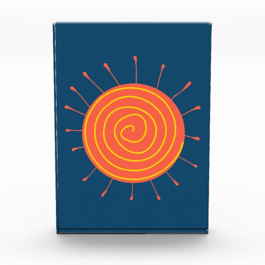 うぶな人サンダークブルー背景 フォトブロック (正面)