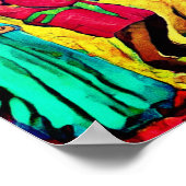 うぶな人威厳があるフォークアートサマーお祝いポスター ポスター (角)