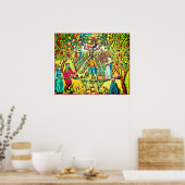 うぶな人威厳があるフォークアートサマーお祝いポスター ポスター (キッチン)