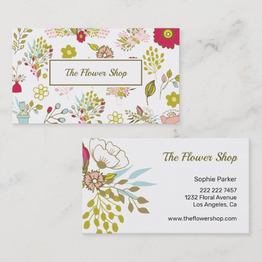 うぶな人花模様 名刺 (正面/裏面)