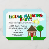 うぶな人魅力的アートハウスウォーミングパーティの招待状 招待状 (正面/裏面)