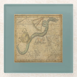 うみどり座の古代星図 ガラスコースター