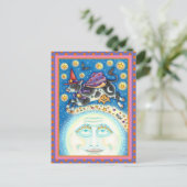 うめき声で月の男の上を牛カラフルが シーズンポストカード (スタンド正面)