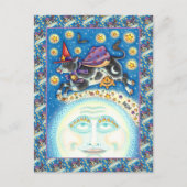 うめき声で月の男の上を牛カラフルが シーズンポストカード (正面)