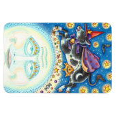 うめき声で月の男の上を牛カラフルが マグネット (横)