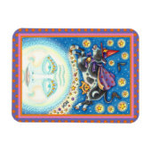 うめき声で月の男の上を牛カラフルが マグネット (横)