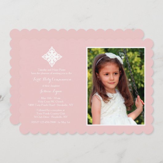 うやうやしい十字の宗教写真の招待状 招待状 (正面/裏面)