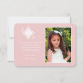 うやうやしい十字の宗教写真はピンク感謝していしています サンキューカード (正面)