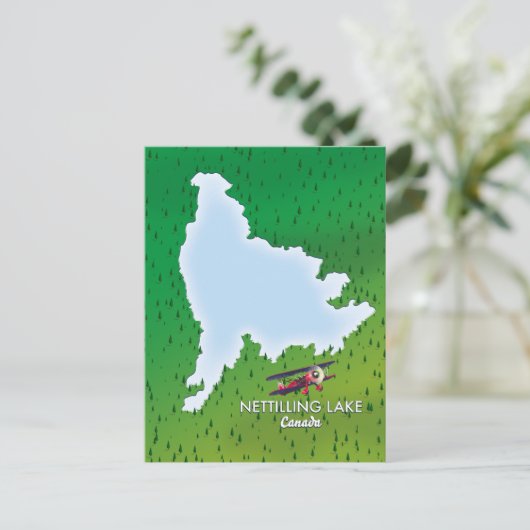 うらなり湖北ミシガン湖の地図はがき ポストカード (スタンド正面)