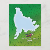 うらなり湖北ミシガン湖の地図はがき ポストカード (正面)