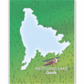 うらなり湖北ミシガン湖の地図シール シール (正面)