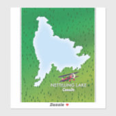 うらなり湖北ミシガン湖の地図シール シール (シート)