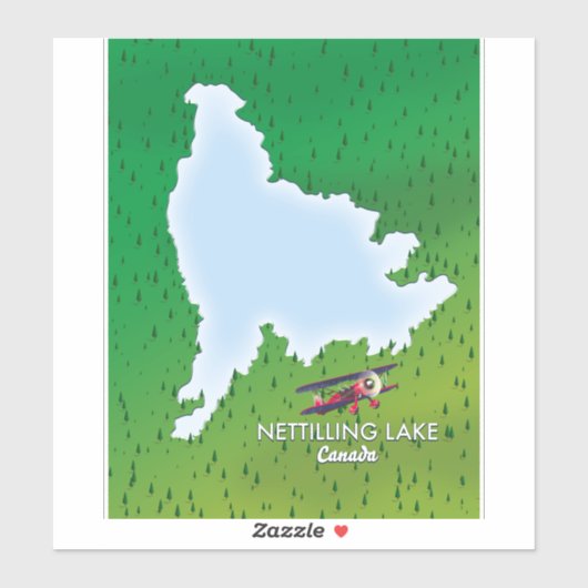 うらなり湖北ミシガン湖の地図シール シール (シート)