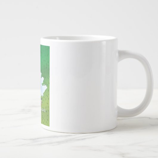 うらなり湖北ミシガン湖の地図ジャイアントコフ ジャンボコーヒーマグカップ (右)