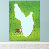 うらなり湖北ミシガン湖の地図 キャンバスプリント (インサイチュ (ウッドフロア))